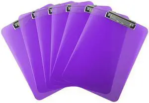Purple Clear Clipboards Letter Size Low Profile (6-Pack) Purple Clear Clipboards Letter Size Low Profile (6-Pack)