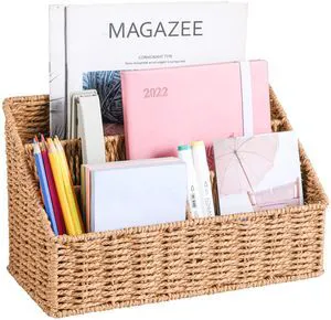 Woven Mail Organizer Countertop, 12 Inch Mail Organizer Basket for Bill and Pen, Farmhouse Desk organizers and storage Woven Mail Organizer Countertop, 12 Inch Mail Organizer Basket for Bill and Pen, Farmhouse Desk organizers and storage