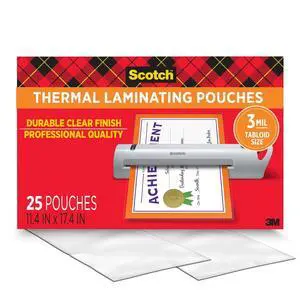 Thermal Laminating Pouches, Legal Size 11 x 17 Inches, 25 Pack Laminating Sheets, 3 Mil, Education Supplies & Craft Supplies, for Use with Thermal Laminators Thermal Laminating Pouches, Legal Size 11 x 17 Inches, 25 Pack Laminating Sheets, 3 Mil, Education Supplies & Craft Supplies, for Use with Thermal Laminators