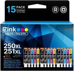250XL 251XL Ink Cartridge for Canon PGI-250XL CLI-251XL for MX922 (15 Pack) Compatible for Canon PGI 250 XL CLI 251 XL work with PIXMA MX922 MX920 IP8720 iX6820 IP7220 MG5520 (3 PGBK, 3C, 3M, 3Y, 3B) 250XL 251XL Ink Cartridge for Canon PGI-250XL CLI-251XL for MX922 (15 Pack) Compatible for Canon PGI 250 XL CLI 251 XL work with PIXMA MX922 MX920 IP8720 iX6820 IP7220 MG5520 (3 PGBK, 3C, 3M, 3Y, 3B)