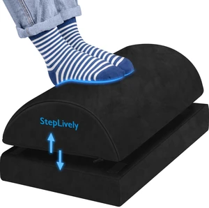 Foot Rest for Under Desk at Work, 2 Heights Foot Stool, Black, X-Large Comfortable Office Desk Accessories with 2 Adjustable Heights, Washable Cover, Footrest for Office, Home and Car Foot Support Foot Rest for Under Desk at Work, 2 Heights Foot Stool, Black, X-Large Comfortable Office Desk Accessories with 2 Adjustable Heights, Washable Cover, Footrest for Office, Home and Car Foot Support