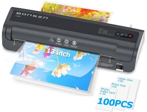 Laminator Machine, 13 Inch Wide Thermal Laminator with Never Jam Technology, A3 Laminating Machine with 100 Laminating Sheets for School, Office and Home, Black (L3402) Laminator Machine, 13 Inch Wide Thermal Laminator with Never Jam Technology, A3 Laminating Machine with 100 Laminating Sheets for School, Office and Home, Black (L3402)