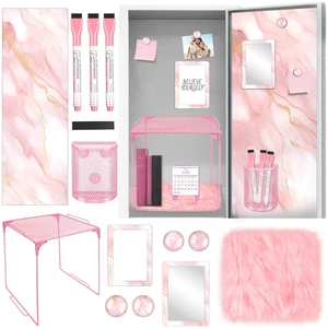 Pink Locker Accessories Kit Locker Organizer Magnetic Mirror Whiteboard Pen Holder Small Carpet for Storage Organizing Shelf Back to School Party Supply Pink Locker Accessories Kit Locker Organizer Magnetic Mirror Whiteboard Pen Holder Small Carpet for Storage Organizing Shelf Back to School Party Supply