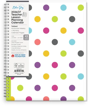 2026-2027 Weekly & Monthly Academic Planner, 8.5"x11", Dots July 2026 - June 2027, Clear Pocket Cover, Wirebound, Laminated Tabs, Storage Pocket, Academic Year, Teacher Lesson Planner 2026-2027 Weekly & Monthly Academic Planner, 8.5"x11", Dots July 2026 - June 2027, Clear Pocket Cover, Wirebound, Laminated Tabs, Storage Pocket, Academic Year, Teacher Lesson Planner