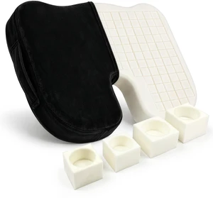 Premium Seat Cushion with Moveable Holes, Customizable Foam Relief for Lower Back, Sciatic, & Tailbone Pain Perfect for Driving, Home & Office Black Fabric Cover Premium Seat Cushion with Moveable Holes, Customizable Foam Relief for Lower Back, Sciatic, & Tailbone Pain Perfect for Driving, Home & Office Black Fabric Cover