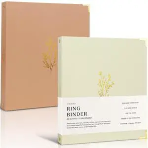 Aesthetic 3 Ring Binder Set of 2 - 1 Inch Binder Fits Letter Sized Paper Cute Holder for Women or Men with Pocket - Easily Organizes Your Paperwork for School, Office or Work Aesthetic 3 Ring Binder Set of 2 - 1 Inch Binder Fits Letter Sized Paper Cute Holder for Women or Men with Pocket - Easily Organizes Your Paperwork for School, Office or Work