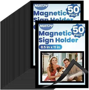 50 Pack Magnetic Sign Holder, 8.5in x 11in Magnetic Paper Holder Self Adhesive Magnetic Document Holder, Wall Mount Magnetism Border Sign Holder with Transparent PVC Front Cover 50 Pack Magnetic Sign Holder, 8.5in x 11in Magnetic Paper Holder Self Adhesive Magnetic Document Holder, Wall Mount Magnetism Border Sign Holder with Transparent PVC Front Cover