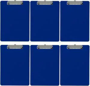 Dark Blue Plastic Clipboards Letter Size Low Profile (6-Pack) Holds 80 to 100 sheets with rubberized grip corners, plus a retractable hanging loop that folds flat when not needed Dark Blue Plastic Clipboards Letter Size Low Profile (6-Pack) Holds 80 to 100 sheets with rubberized grip corners, plus a retractable hanging loop that folds flat when not needed