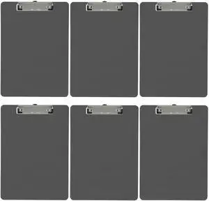 Gray Plastic Clipboards Letter Size Low Profile (6-Pack) Holds 80 to 100 sheets with rubberized grip corners, plus a retractable hanging loop that folds flat when not needed Gray Plastic Clipboards Letter Size Low Profile (6-Pack) Holds 80 to 100 sheets with rubberized grip corners, plus a retractable hanging loop that folds flat when not needed