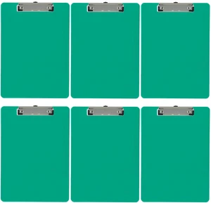 Sea Green Plastic Clipboards Letter Size Low Profile (6-Pack) Holds 80 to 100 sheets with rubberized grip corners, plus a retractable hanging loop that folds flat when not needed Sea Green Plastic Clipboards Letter Size Low Profile (6-Pack) Holds 80 to 100 sheets with rubberized grip corners, plus a retractable hanging loop that folds flat when not needed