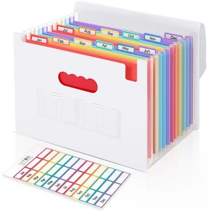Accordion File Organizer, Expanding File Folder with 13 Pockets, Portable Document Paper Bill Receipt Organizer, Home School Office Supplies, Letter A4 Size White Accordion File Organizer, Expanding File Folder with 13 Pockets, Portable Document Paper Bill Receipt Organizer, Home School Office Supplies, Letter A4 Size White