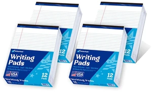 Legal Pad, 8.5 x 11, Wide Ruled, White Paper, 48-Pack, 50 Sheets Per Pad, Micro-Perforated Notepad, Office Supplies Made in USA Legal Pad, 8.5 x 11, Wide Ruled, White Paper, 48-Pack, 50 Sheets Per Pad, Micro-Perforated Notepad, Office Supplies Made in USA