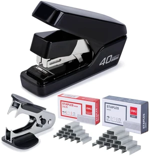Stapler, Effortless Staplers for Desk, Heavy Duty Staplers, Black 40 Sheet Capacity,One Touch, No Effort, Easy to Load,With 2000 Staples & Staple Remover, Good for Office, Home Use Stapler, Effortless Staplers for Desk, Heavy Duty Staplers, Black 40 Sheet Capacity,One Touch, No Effort, Easy to Load,With 2000 Staples & Staple Remover, Good for Office, Home Use