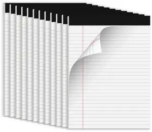 White Legal Pads 8.5 x 11 Notepads, 12 Pack Writing Paper Note Pads 8.5x11 Perforated Wide Ruled Lined Writing Pads 30 Sheets for Home Office School Work, Legal Notepads Double-Side Printed Per Pad White Legal Pads 8.5 x 11 Notepads, 12 Pack Writing Paper Note Pads 8.5x11 Perforated Wide Ruled Lined Writing Pads 30 Sheets for Home Office School Work, Legal Notepads Double-Side Printed Per Pad