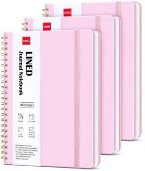 3 Pack Lined Spiral Journal Notebook, 160 Pages, A5 (5.5"x8") Hardcover Writing Notebook, College Ruled Spiral Bound Journal for Women & Men - Perfect for Work, School, Office & Note Taking 3 Pack Lined Spiral Journal Notebook, 160 Pages, A5 (5.5"x8") Hardcover Writing Notebook, College Ruled Spiral Bound Journal for Women & Men - Perfect for Work, School, Office & Note Taking