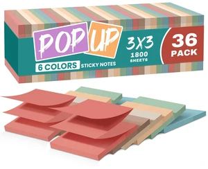 36 Pads Pop Up Sticky Notes, 3x3 Inches, Accordion Self-Stick Notes Accordion Sticky Notes Refill for Dispenser, Bulk Sticky Notes for Office, Home, School, Meeting & Reminders, Vintage 36 Pads Pop Up Sticky Notes, 3x3 Inches, Accordion Self-Stick Notes Accordion Sticky Notes Refill for Dispenser, Bulk Sticky Notes for Office, Home, School, Meeting & Reminders, Vintage