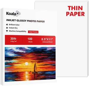 Glossy Thin Inkjet Paper 8.5x11 Inches 100 Sheets 30LB for DIY Chip Bags Compatible with Inkjet Printer Use Dye Ink 115gsm Glossy Thin Inkjet Paper 8.5x11 Inches 100 Sheets 30LB for DIY Chip Bags Compatible with Inkjet Printer Use Dye Ink 115gsm