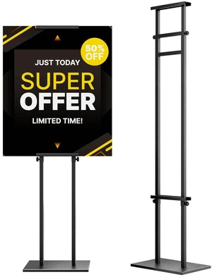 Display Stand Sign Holder, Heavy Duty Adjustable Poster Stand Pedestal Sign Stand with Non-Slip Base, Up to 75inch, Double-Sided for Board & Foam Sign, Fit Wedding, Restaurant, Business Display Stand Sign Holder, Heavy Duty Adjustable Poster Stand Pedestal Sign Stand with Non-Slip Base, Up to 75inch, Double-Sided for Board & Foam Sign, Fit Wedding, Restaurant, Business