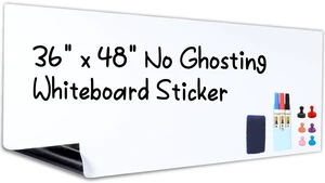 White Board for Wall, 36" x 48" Peel and Stick Paper, No Ghosting Transform Any Wall into Dry Erase Surface, Self-Adhesive, Attach Magnets to Hold Notes, Includes Markers, Eraser and Magnets White Board for Wall, 36" x 48" Peel and Stick Paper, No Ghosting Transform Any Wall into Dry Erase Surface, Self-Adhesive, Attach Magnets to Hold Notes, Includes Markers, Eraser and Magnets