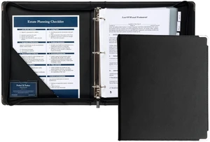 Classic Collection Leather Zipper Binder, Executive Presentation Portfolio, 2 Inch Round Ring (Holds 425 Sheets), Silver Corner Accents, Black Classic Collection Leather Zipper Binder, Executive Presentation Portfolio, 2 Inch Round Ring (Holds 425 Sheets), Silver Corner Accents, Black
