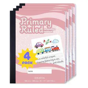 Pink Primary Composition Notebook 4 Pack, Picture Space, 200 Pages 100 ct, 9.75 x 7.5 in, Primary Journal Grades K-2, Picture Space, Writing Practice, Kindergarten, Notebook for Kids Pink Primary Composition Notebook 4 Pack, Picture Space, 200 Pages 100 ct, 9.75 x 7.5 in, Primary Journal Grades K-2, Picture Space, Writing Practice, Kindergarten, Notebook for Kids