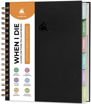 When I Die Organizer Binder Planner, Folders, 8.5x9.5 Black Final chapter folder with pockets in case I die, Important documents, Estate planning, Final wishes, Labels, Checklists When I Die Organizer Binder Planner, Folders, 8.5x9.5 Black Final chapter folder with pockets in case I die, Important documents, Estate planning, Final wishes, Labels, Checklists