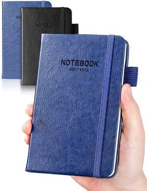 Pocket Notebook Small Notebook 2-Pack, 3.7" x 5.7" Pocket Notebooks Hardcover with Thick Lined Paper, Inner Pockets, Cover Letter Embossing Design Mini Journal Notepad Black+Navy Pocket Notebook Small Notebook 2-Pack, 3.7" x 5.7" Pocket Notebooks Hardcover with Thick Lined Paper, Inner Pockets, Cover Letter Embossing Design Mini Journal Notepad Black+Navy
