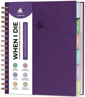 When I Die Organizer Binder Planner, Folders, 8.5x9.5 Purple Final chapter folder with pockets in case I die, Important documents, Estate planning, Final wishes, Labels, Checklists When I Die Organizer Binder Planner, Folders, 8.5x9.5 Purple Final chapter folder with pockets in case I die, Important documents, Estate planning, Final wishes, Labels, Checklists