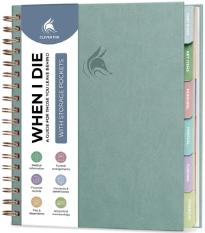 When I Die Organizer Binder Planner, Folders, 8.5x9.5 Blue Surf Final chapter folder with pockets in case I die, Important documents, Estate planning, Final wishes, Labels, Checklists When I Die Organizer Binder Planner, Folders, 8.5x9.5 Blue Surf Final chapter folder with pockets in case I die, Important documents, Estate planning, Final wishes, Labels, Checklists