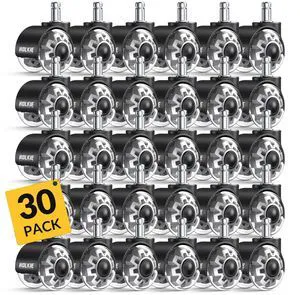 Office Chair Wheels Set of 30 Replacement 2 Inch Dual Casters - Universal Fit 11mm Rubber Smooth Quiet Rolling Casters - for Hardwood Floors Carpet Computer Grey Office Chair Wheels Set of 30 Replacement 2 Inch Dual Casters - Universal Fit 11mm Rubber Smooth Quiet Rolling Casters - for Hardwood Floors Carpet Computer Grey