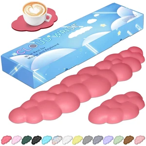 Upgrade Leather Cloud Wrist Rest for Keyboard and Mouse & Cup Pad Wish Gift-Cute Cloud Shape, Comfortable and dont Irritate to Skin, Non-Slip PU Base,Soft Memory Foam filled for Pain Relief Upgrade Leather Cloud Wrist Rest for Keyboard and Mouse & Cup Pad Wish Gift-Cute Cloud Shape, Comfortable and dont Irritate to Skin, Non-Slip PU Base,Soft Memory Foam filled for Pain Relief