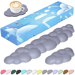 Upgrade Leather Cloud Wrist Rest for Keyboard and Mouse & Cup Pad Wish Gift-Cute Cloud Shape, Comfortable and dont Irritate to Skin, Non-Slip PU Base,Soft Memory Foam filled for Pain Relief Upgrade Leather Cloud Wrist Rest for Keyboard and Mouse & Cup Pad Wish Gift-Cute Cloud Shape, Comfortable and dont Irritate to Skin, Non-Slip PU Base,Soft Memory Foam filled for Pain Relief