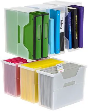 6-Pack Medium Desktop File Box with Open Lid, Clear Organize classroom papers, lesson plans and supplies with portable storage for teachers, schools and educators 6-Pack Medium Desktop File Box with Open Lid, Clear Organize classroom papers, lesson plans and supplies with portable storage for teachers, schools and educators