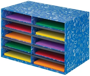 10-Compartment Mail Sorter, 19.5" x 12.375", Blue Turn paper piles into organized workflows with durable compartments that keep mail, forms, and projects easy to find 10-Compartment Mail Sorter, 19.5" x 12.375", Blue Turn paper piles into organized workflows with durable compartments that keep mail, forms, and projects easy to find