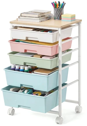 Rolling Cart with Drawers,5 Drawers Storage Cart, Multicolor Utility Cart, Craft Organizers and Storage, 15.6 x 11.2 x 24.8 inch, for Classroom, Office, Dorm, Metal, ULRC005X101 Rolling Cart with Drawers,5 Drawers Storage Cart, Multicolor Utility Cart, Craft Organizers and Storage, 15.6 x 11.2 x 24.8 inch, for Classroom, Office, Dorm, Metal, ULRC005X101