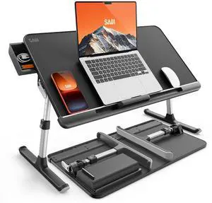 Laptop Bed Tray Table - Adjustable Lap Desk for Couch (Dark Black) Fits 17" Laptop, Work From Home & Dorm Study, with Storage Drawer & PVC Leather Laptop Bed Tray Table - Adjustable Lap Desk for Couch (Dark Black) Fits 17" Laptop, Work From Home & Dorm Study, with Storage Drawer & PVC Leather