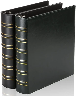 2 Pcs Vintage Hardback 3 Ring Binder 1.5 Inch, Professional Leather Binder 3 Ring, Three Ring Binders Fits 8.5 x 11, D Ring Binders for Home, School and Office- (1 Black and 1 Dark Green) 2 Pcs Vintage Hardback 3 Ring Binder 1.5 Inch, Professional Leather Binder 3 Ring, Three Ring Binders Fits 8.5 x 11, D Ring Binders for Home, School and Office- (1 Black and 1 Dark Green)