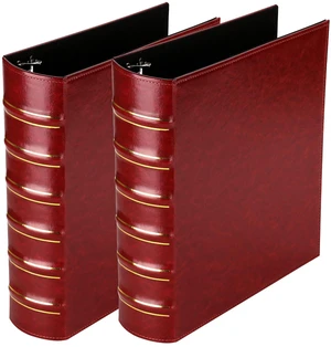 Vintage Hardback 3 Ring Binder 2 Inch, Professional Leather Binders 2 Inch D Ring, Holds 400 Sheets Capacity 2 Pack - Dark Red Vintage Hardback 3 Ring Binder 2 Inch, Professional Leather Binders 2 Inch D Ring, Holds 400 Sheets Capacity 2 Pack - Dark Red