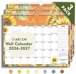 Wall Calendar 2026-2027, Jul 2026-Dec 2027, 14.4'' x 11.4''- 3 Pack Festival-Themes, 18 Months, Eco-Friendly Paper, No-Bleeed, 214Pcs Stickers, Perfect for Home & Office, Teachers & Kid Wall Calendar 2026-2027, Jul 2026-Dec 2027, 14.4'' x 11.4''- 3 Pack Festival-Themes, 18 Months, Eco-Friendly Paper, No-Bleeed, 214Pcs Stickers, Perfect for Home & Office, Teachers & Kid