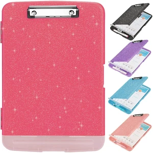 Glitter Clipboard with Storage,Storage Clipboard with Pen Holder,A4 Binder Clip Boards 8.5x11 with Low Profile Clip,Side Opening Sparkle Clipboards,Clipboards Folder for Office Supplies-Rose Red Glitter Clipboard with Storage,Storage Clipboard with Pen Holder,A4 Binder Clip Boards 8.5x11 with Low Profile Clip,Side Opening Sparkle Clipboards,Clipboards Folder for Office Supplies-Rose Red