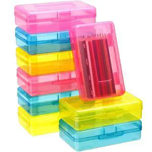 24 Pack Clear Plastic Pencil Box, Pink, Yellow, Blue Stackable Organizer for School Supplies, Large Case for Crayons Markers, Snap-lid Keeps Stationery Secure, Bulk Set 24 Pack Clear Plastic Pencil Box, Pink, Yellow, Blue Stackable Organizer for School Supplies, Large Case for Crayons Markers, Snap-lid Keeps Stationery Secure, Bulk Set