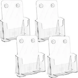 Acrylic Brochure Holder 8.5x11 Inch, Clear Pamphlet Holder 4 Pack Clear Acrylic, Angled Countertop Display, Holds Brochures, Flyers, Pamphlets And Signs, Easy Access, Space-Saving Design Acrylic Brochure Holder 8.5x11 Inch, Clear Pamphlet Holder 4 Pack Clear Acrylic, Angled Countertop Display, Holds Brochures, Flyers, Pamphlets And Signs, Easy Access, Space-Saving Design