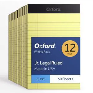 Premium Legal Pads, 12 Pack, Premium Note Pads, 50 Jr. Legal Ruled 5" x 8" Sheets, Canary Yellow Paper with Firm Back, Small Portable Notepads Premium Legal Pads, 12 Pack, Premium Note Pads, 50 Jr. Legal Ruled 5" x 8" Sheets, Canary Yellow Paper with Firm Back, Small Portable Notepads
