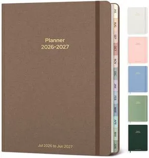 Planner 2026-2027 Weekly & Monthly Academic Planner, 6" x 8.3" July 2026 - June 2027, Hardcover Agenda 2026-2027 Calendar Daily Planner for Student Teacher with Monthly Tabs, Brown Planner 2026-2027 Weekly & Monthly Academic Planner, 6" x 8.3" July 2026 - June 2027, Hardcover Agenda 2026-2027 Calendar Daily Planner for Student Teacher with Monthly Tabs, Brown