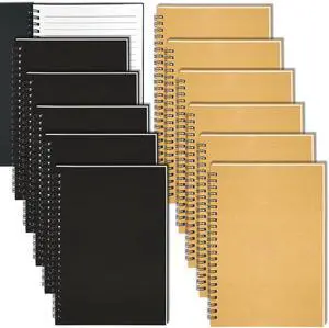 12Pack Spiral Notebook, 5.7x8.3 Small Notebooks for Work 120Page Note Pads Multipack Blank Kraft A5 College Ruled Notebook Journal Spiral Bound for Writing Lined Notepad for Office School Journaling 12Pack Spiral Notebook, 5.7x8.3 Small Notebooks for Work 120Page Note Pads Multipack Blank Kraft A5 College Ruled Notebook Journal Spiral Bound for Writing Lined Notepad for Office School Journaling