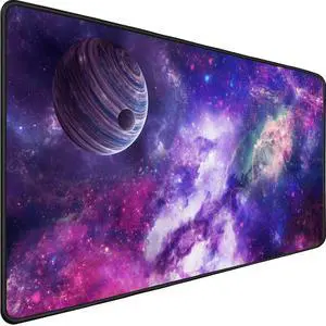 Large Extended Gaming Mouse Pad, Long Mouse Pads, Extra Large Big Mouse Pad with Stitched Edge, XXL Non-Slip Computer Computer Keyboard Mat for Gamer/Desktop/Office/Home, Galaxy Large Extended Gaming Mouse Pad, Long Mouse Pads, Extra Large Big Mouse Pad with Stitched Edge, XXL Non-Slip Computer Computer Keyboard Mat for Gamer/Desktop/Office/Home, Galaxy