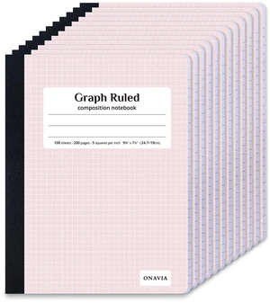 Pink Graph Composition Notebook Bulk 12 Pack, 5x5 Grid, 200 Pages 100 Sheets, 9.75 x 7.5 in, 12 Pack Grid Notebooks, Graph Paper Notebook, Math Notebook, Classroom, Engineering Pink Graph Composition Notebook Bulk 12 Pack, 5x5 Grid, 200 Pages 100 Sheets, 9.75 x 7.5 in, 12 Pack Grid Notebooks, Graph Paper Notebook, Math Notebook, Classroom, Engineering