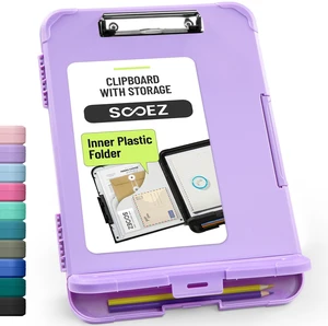 Reinforced Clipboard with Storage, Inner Plastic Folder Attached, Heavy Duty Clip Boards 8.5x11 with Pen Holder, High Capacity Nursing Clipboards for Teacher Office Home, Letter / A4 Size Reinforced Clipboard with Storage, Inner Plastic Folder Attached, Heavy Duty Clip Boards 8.5x11 with Pen Holder, High Capacity Nursing Clipboards for Teacher Office Home, Letter / A4 Size