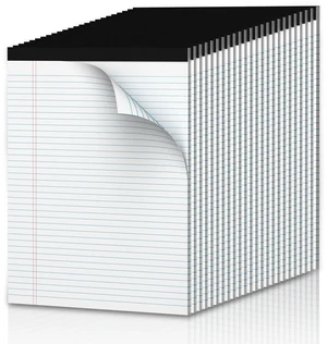 White Legal Pads 8.5 x 11 Narrow Ruled, 24 Pack Notepads Writing Note Pads College Ruled Pads of Paper With Sturdy Back 37 Lines 70 GSM Paper, 30 Sheets Per Writing Pad for Taking Notes, Reminders White Legal Pads 8.5 x 11 Narrow Ruled, 24 Pack Notepads Writing Note Pads College Ruled Pads of Paper With Sturdy Back 37 Lines 70 GSM Paper, 30 Sheets Per Writing Pad for Taking Notes, Reminders