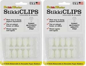 Stikki Works White Clips 20 per Pack Teacher Classroom Aid,(Pack of 2) Stikki Works White Clips 20 per Pack Teacher Classroom Aid,(Pack of 2)